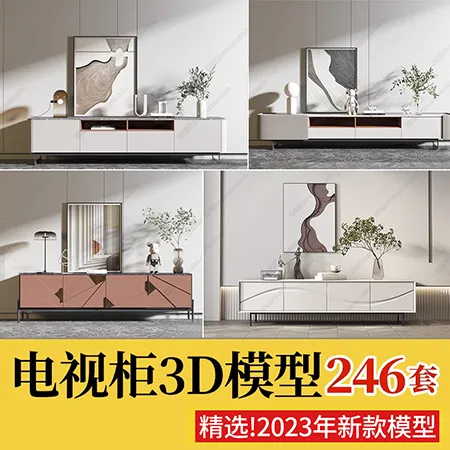 2023年现代轻奢电视柜模型